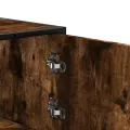 Buffet haut chêne fumé 68x35x139 cm bois d'ingénierie métal