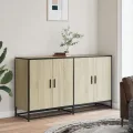 Buffet chêne sonoma 134x35x76 cm bois d'ingénierie