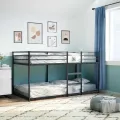  Lit superposé sans matelas noir 90x190 cm acier