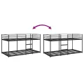  Lit superposé sans matelas noir 90x190 cm acier