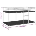  Lit superposé sans matelas noir 90x190 cm acier