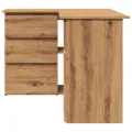 Bureau d'angle chêne artisanal 145x100x76 cm bois d'ingénierie