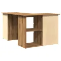 Bureau d'angle chêne artisanal 145x100x76 cm bois d'ingénierie