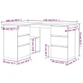Bureau d'angle chêne artisanal 145x100x76 cm bois d'ingénierie