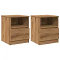 Tables chevet 2 pcs chêne artisanal 40x40x50 cm bois ingénierie
