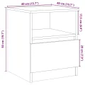 Tables chevet 2 pcs chêne artisanal 40x40x50 cm bois ingénierie