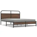 Cadre de lit en métal sans matelas chêne marron 160x200 cm
