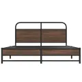 Cadre de lit en métal sans matelas chêne marron 160x200 cm