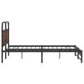 Cadre de lit en métal sans matelas chêne marron 160x200 cm