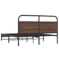 Cadre de lit en métal sans matelas chêne marron 160x200 cm