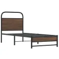 Cadre de lit sans matelas 80x200cm chêne marron bois ingénierie