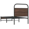 Cadre de lit sans matelas 80x200cm chêne marron bois ingénierie