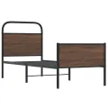 Cadre de lit sans matelas 75x190cm chêne marron bois ingénierie