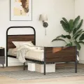 Cadre de lit sans matelas 75x190cm chêne marron bois ingénierie