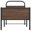 Cadre de lit sans matelas 75x190cm chêne marron bois ingénierie