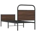 Cadre de lit sans matelas 75x190cm chêne marron bois ingénierie