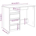 Bureau chêne sonoma 102x50x75 cm bois d'ingénierie