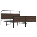 Cadre de lit en métal sans matelas chêne marron 150x200 cm