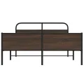 Cadre de lit en métal sans matelas chêne marron 150x200 cm