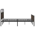 Cadre de lit en métal sans matelas chêne marron 150x200 cm