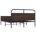 Cadre de lit en métal sans matelas chêne marron 150x200 cm