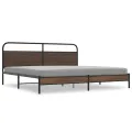Cadre de lit en métal sans matelas chêne marron 180x200 cm