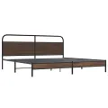 Cadre de lit en métal sans matelas chêne marron 180x200 cm