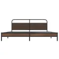 Cadre de lit en métal sans matelas chêne marron 180x200 cm