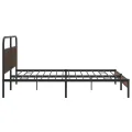 Cadre de lit en métal sans matelas chêne marron 180x200 cm