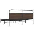 Cadre de lit en métal sans matelas chêne marron 180x200 cm