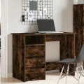 Bureau chêne fumé 102x50x75 cm bois d'ingénierie