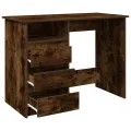 Bureau chêne fumé 102x50x75 cm bois d'ingénierie