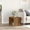 Table d'appoint chêne artisanal 59x36x38 cm bois d'ingénierie