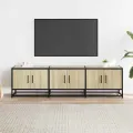 Meuble TV chêne sonoma 150x35x41 cm bois d'ingénierie et métal