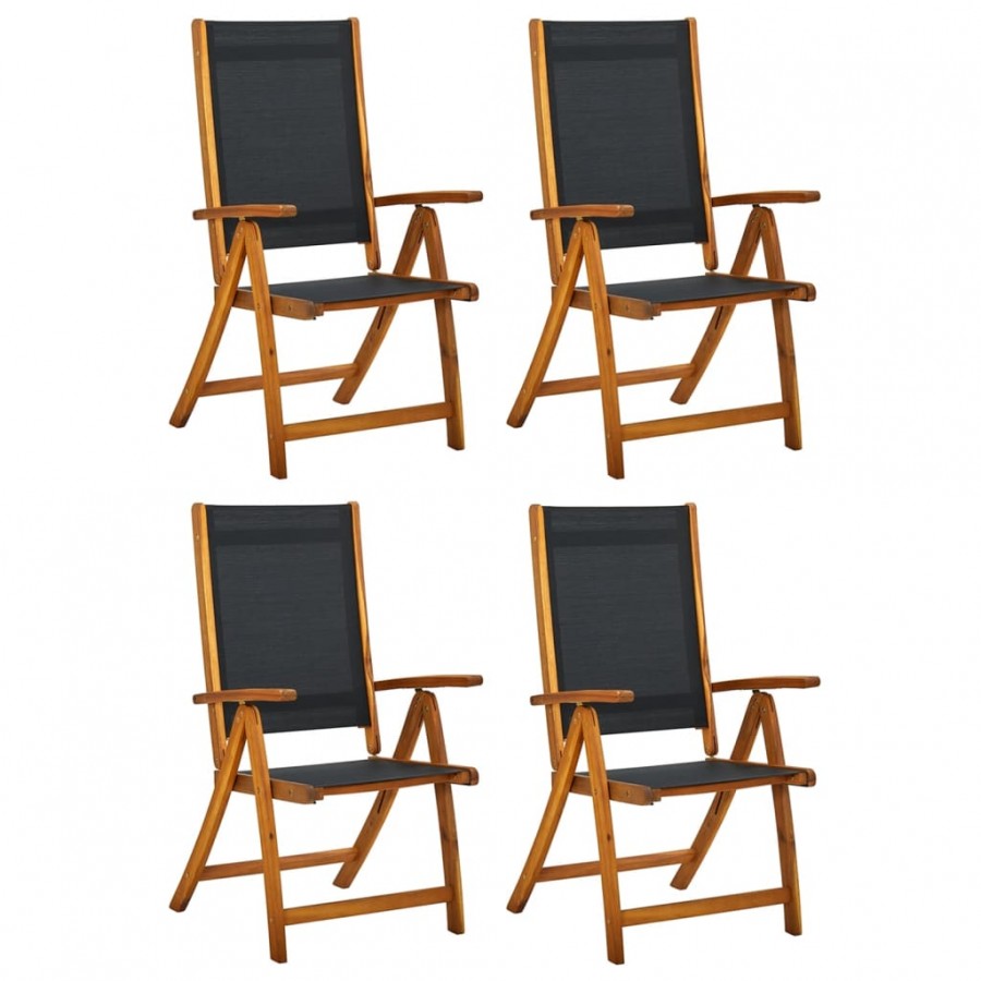 Chaises de jardin pliantes lot de 4 acacia massif et textilène