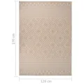 Tapis à tissage plat d'extérieur 120x170 cm Rayures brunes