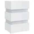 Table de chevet à LED blanc brillant 45x35x67 cm