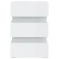 Table de chevet à LED blanc brillant 45x35x67 cm