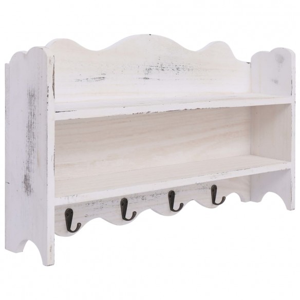 Porte-manteau mural Blanc 50x10x30 cm Bois