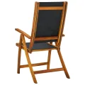 Chaises de jardin pliantes lot de 8 acacia massif et textilène