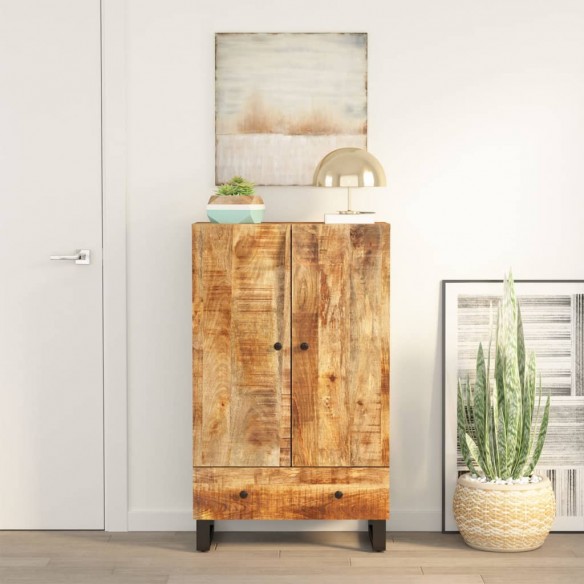 Buffet haut avec tiroir 60x33x100cm bois massif manguier et fer