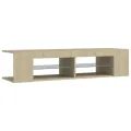 Meuble TV avec lumières LED chêne sonoma 135x39x30 cm