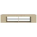Meuble TV avec lumières LED chêne sonoma 135x39x30 cm
