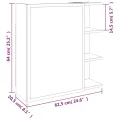 Armoire à miroir de salle de bain Chêne fumé 62,5x20,5x64 cm