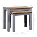 Tables gigognes 2pcs Gris Bois de pin massif Assortiment Panama