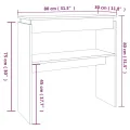 Table console Sonoma gris 80x30x80 cm Bois d'ingénierie