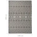 Tapis à tissage plat d'extérieur 140x200 cm Rayures noires