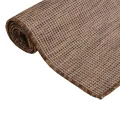 Tapis à tissage plat d'extérieur 140x200 cm Marron