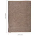 Tapis à tissage plat d'extérieur 140x200 cm Marron