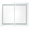 Armoire de salle de bain à miroir LED 80x12,2x68 cm